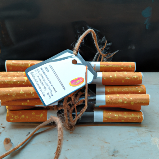 תמונה של סיגריות מסורתיות עם תג מחיר מוצמד אליה