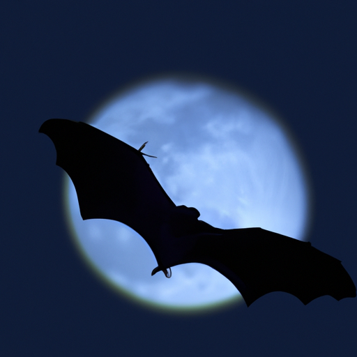 תמונה של עטלף במעוף נגד אור הירח, המסמל את אורח החיים הלילי של היצורים הללו.