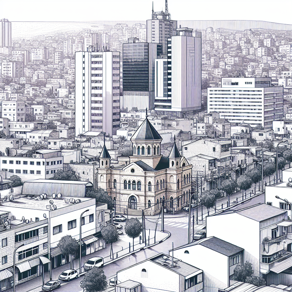 תמונה של קו רקע עירוני של באר שבע עם סימון על משרד נוטריון בולט